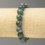 Discount! Elastic Moss Agate Bracelet (imitation acrylic) smooth beads, diameter 10 mm +-, length 18 cm+