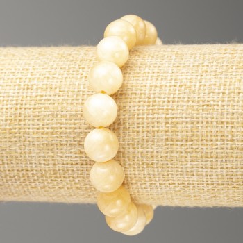 Discount! Elastic bracelet Balamut Pearl (imit. acrylic) smooth bead, diameter 10mm ±, length 18cm+