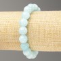 Discount! Elastic Aquamarine Bracelet (imitation acrylic) Smooth bead, 10 mm diameter ±, length 18 cm+