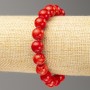 Discount! Red Coral Elastic Bracelet Imitation Acrylic Smooth Bead, 10mm Diameter +-, Length 18 cm+