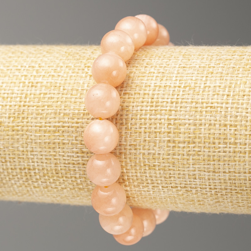 Discount! Elastic Celestite Imitation Bracelet (acrylic) Smooth Beads, 10 mm Diameter, Length 18 cm