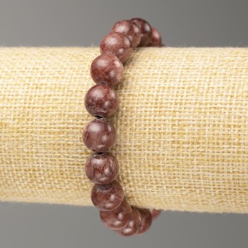 Sale! Elastic bracelet with Selenite imitation (acrylic) smooth beads, 10 mm diameter ±, length 18 cm+