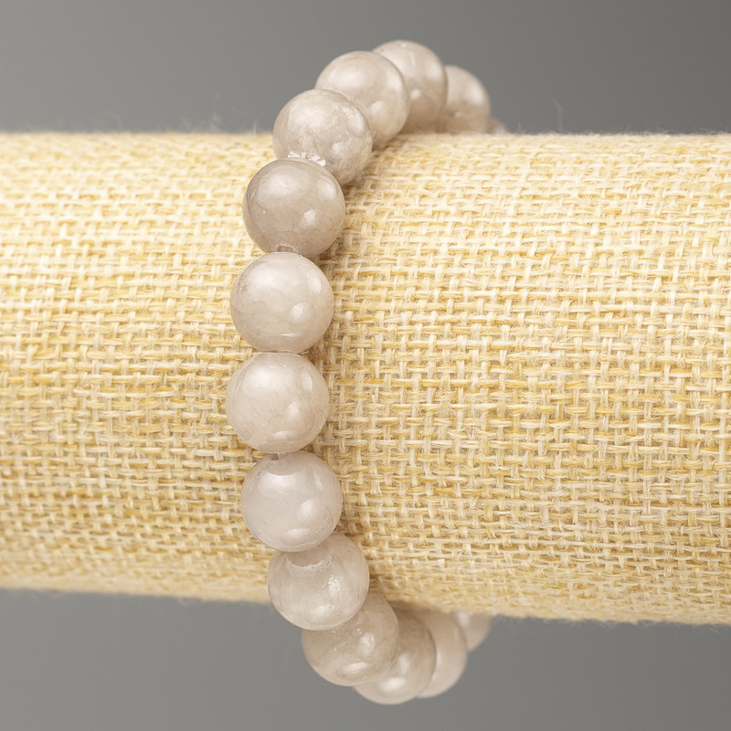 Sale! Elastic bracelet with Smoky Agate (imitation acrylic) smooth bead, 10 mm diameter, length 18 cm+