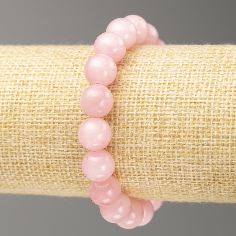 Discount! Elastic bracelet with Rose Quartz (imitation acrylic) smooth bead, diameter 10 mm +-, length 18 cm+