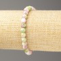 Discount! Pink-Green-White Oceanic Jade Bracelet (Acrylic Imitation), 6 mm diameter ±, 18 cm length ±, smooth beads on elastic