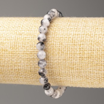 Sale! Gray-White Ocean Jade Bracelet (Imitation Jade), diameter 6 mm ±, length 18 cm ±, smooth beads on an elastic cord
