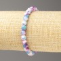 Discount! Bracelet blue-pink-white ocean nephrite imitation (acrylic), 6mm diameter ±, length 18cm ±, smooth beads on elastic