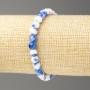 Discount! Blue-White Ocean Nephrite Bracelet (Imitation Acrylic), 6 mm diameter ±, 18 cm length ±, smooth beads on elastic