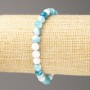 Sale! Blue-White Ocean Jade Bracelet (imitation jade, acrylic), diameter 6mm, length 18cm, smooth beads on elastic