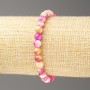 Sale! Raspberry-Yellow-White Oceanic Jade Bracelet (imitation acrylic), 6 mm diameter, 18 cm length, smooth beads on elastic