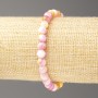 Sale! Yellow-pink-white ocean jade bracelet (imitation acrylic), diameter 6 mm ±, length 18 cm ±, smooth beads on elastic