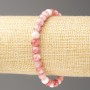 Discount! Strawberry-White Ocean Jade Bracelet (Acrylic Imitation), diameter 6 mm ±, length 18 cm ±, smooth beads on elastic