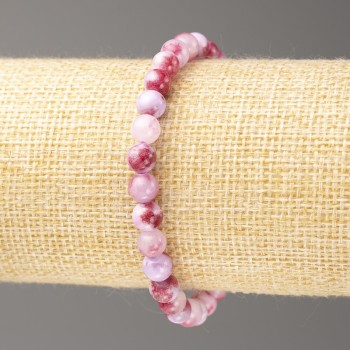 Sale! Bracelet lavender-frosted oceanic jade (acrylic imitation), 6 mm diameter ±, length 18 cm ±, smooth beads on elastic