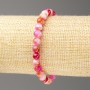 Sale! Pink-Ruddy White Ocean Jade Bracelet (Acrylic Imitation), 6mm beads, length 18 cm, smooth beads on an elastic cord