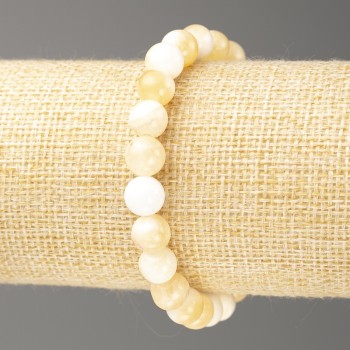 Sale! Pearl Balamut Bracelet (imitation acrylic), diameter 8 mm, length 18 cm, smooth bead on elastic