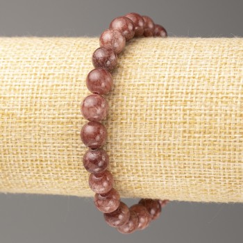 Sale! Imitation Selenite Bracelet, Acrylic, 8 mm diameter ±, length 18 cm ±, smooth bead on elastic