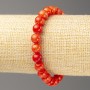 Discount! Red Coral Bracelet (Imitation Acrylic), 8 mm diameter, 18 cm length, smooth beads on elastic