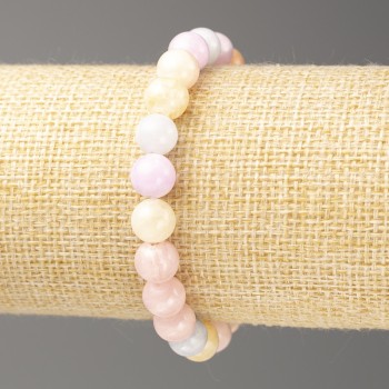 Discount! Morganite Bracelet (Acrylic Imitation), 8mm diameter +-, 18cm length +-, smooth beads on elastic