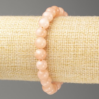 Sale! Strawberry Quartz Bracelet (acrylic imitation), 8 mm diameter ±, 18 cm length ±, smooth bead on elastic