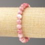 Sale! Strawberry-White Ocean Jade Bracelet (jade imitation, acrylic), diameter 8 mm ±, length 18 cm ±, smooth bead on elastic cord