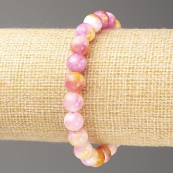 Discount! Pink-Yellow-White Ocean Jade Bracelet