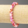 Sale! Raspberry-Coppery-White Ocean Jade Bracelet (acrylic imitation), 8 mm diameter +/-, 18 cm length +/-, smooth bead on elastic