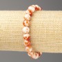 Discount! Ruddy-White Ocean Nephrite Bracelet (imitation acrylic), 8mm diameter ±, 18cm length ±, smooth beads on elastic