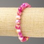 Sale! Raspberry-Yellow-White Oceanic Jade (imitation acrylic), diameter 8mm ±, length 18cm ±, smooth bead on elastic