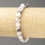 Discount! Gray-White Ocean Jade Bracelet (imitation acrylic), 8mm diameter ±, length 18cm ±, smooth bead on elastic