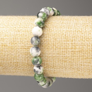 Discount! Bracelet Gray-Green-White Ocean Jade (imitation jade, acrylic), diameter 8mm +-, length 18cm +-, smooth beads on elastic