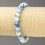 Discount! Blue and Sky-Blue Ocean Jade Bracelet (acrylic imitation), 8mm diameter ±, 18cm length ±, smooth bead on elastic