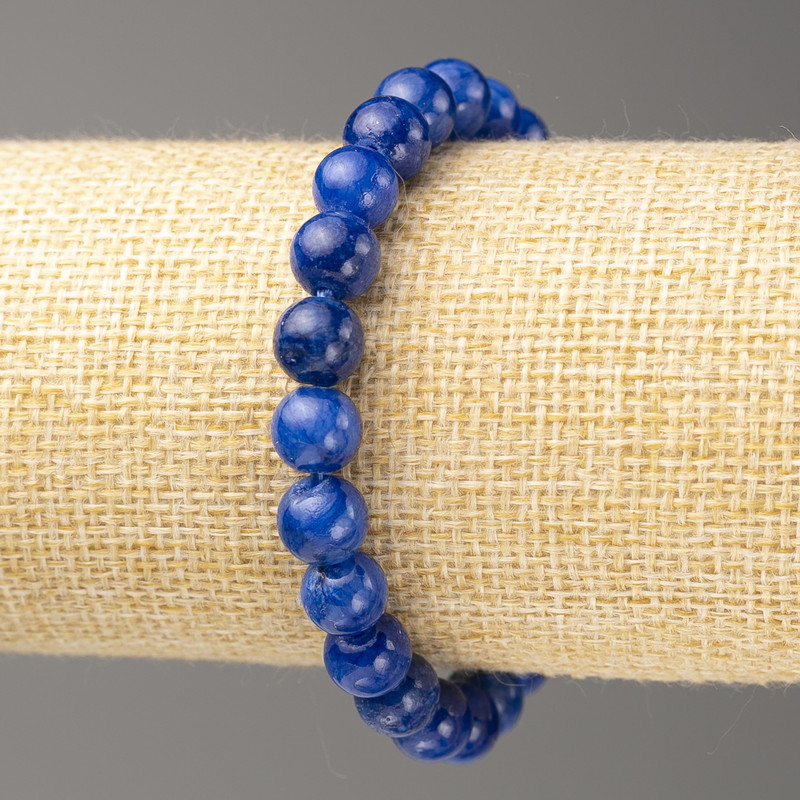 Sale! Azurite Bracelet (Acrylic Imitation), 8 mm diameter, approx. 18 cm length, smooth bead on elastic