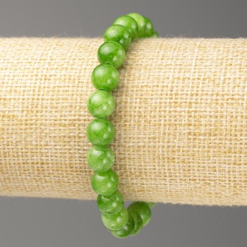 Sale! Nephrite Bracelet (Acrylic Imitation), 8mm diameter +-, 18cm length +-, smooth bead on elastic cord