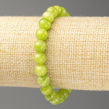 Discount! Onyx Bracelet (Acrylic Imitation), 8mm diameter, approx. 18cm length, smooth bead on elastic