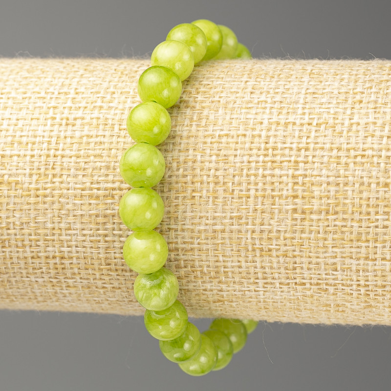 Discount! Onyx Bracelet (Acrylic Imitation), 8mm diameter, approx. 18cm length, smooth bead on elastic