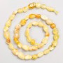 Yellow Agate Beads on Cord, Tumbled, 8x11–6x8 mm, 41 cm long