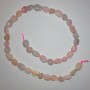 Morganite Beads on a Natural Stone Thread, Tumbled, Diameter 9x12 mm, Length 41 cm+