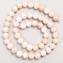 Beads on a thread, natural stone Pink Opal, smooth round beads, 8mm diameter, 39cm length +
