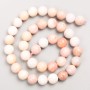 Beads on thread, natural stone, Pink Opal, smooth spheres, 10 mm diameter, 38 cm length +