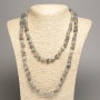 Long Labradorite Faceted Necklace, bead diameter 5x8-10 mm, length 110 cm