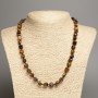 Faceted Tiger's Eye Stone Necklace, 5x8 mm beads, approx. 50 cm long
