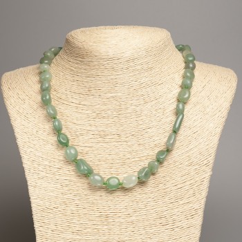 Faceted nephrite bead necklace, diameter 5x8-10 mm, length 50 cm