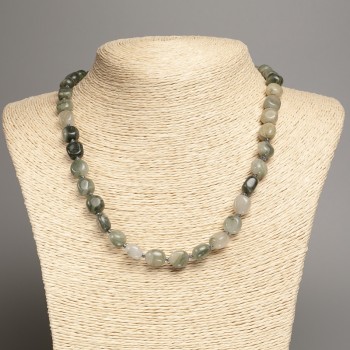 Seraphinite Faceted Necklace, diameter 5×8-10 mm+-, length 50 cm+-