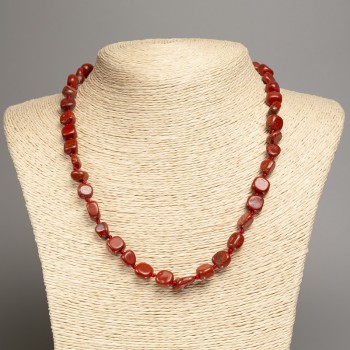 Red Jasper Necklace with Faceting, 5x8-10 mm diameter, 50 cm length