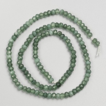 Imitation jade beads, faceted rondelle on thread, 4x3 mm, length 38 cm