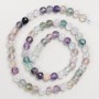 Fluorite Faceted Beads on Thread, Natural Stone, 6 mm Diameter, 39 cm Length +