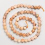 Beads on a String, Natural Stone Selenite, Faceted Round Bead, 6mm Diameter, 39cm Length