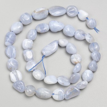 Lace Agate Beads, hammered on a thread, diameter 8x9 mm ±, length 40 cm+