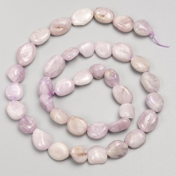 Kunzite beads, facet-cut on thread, diameter 10x11 mm, length 40 cm