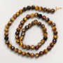 Natural stone beads Tiger's Eye, Hawk's Eye, Bull's Eye, faceted bead on thread, 6mm diameter, length 39cm ±
